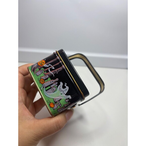 Vintage Keller Charles Halloween Tin Box Haunted House Ghosts Jack O Lanterns - Picture 7 of 12